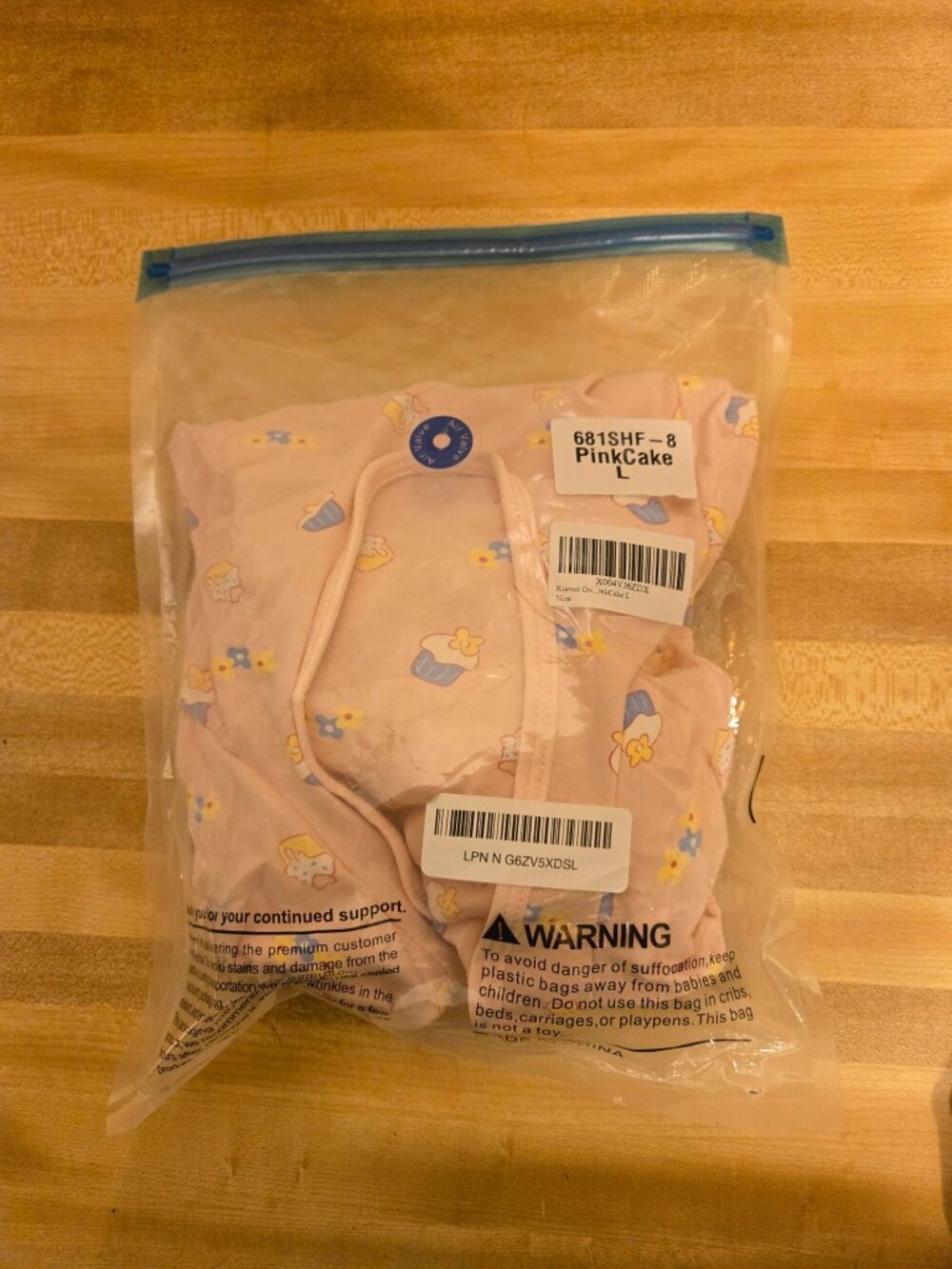 Kuoser Dog Pajamas Size L Pink Cupcake Print New in Package